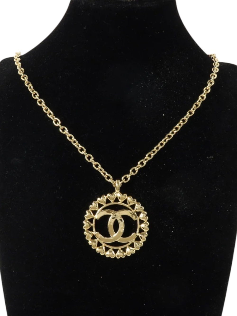 Chanel CC Heart Medallion Necklace
